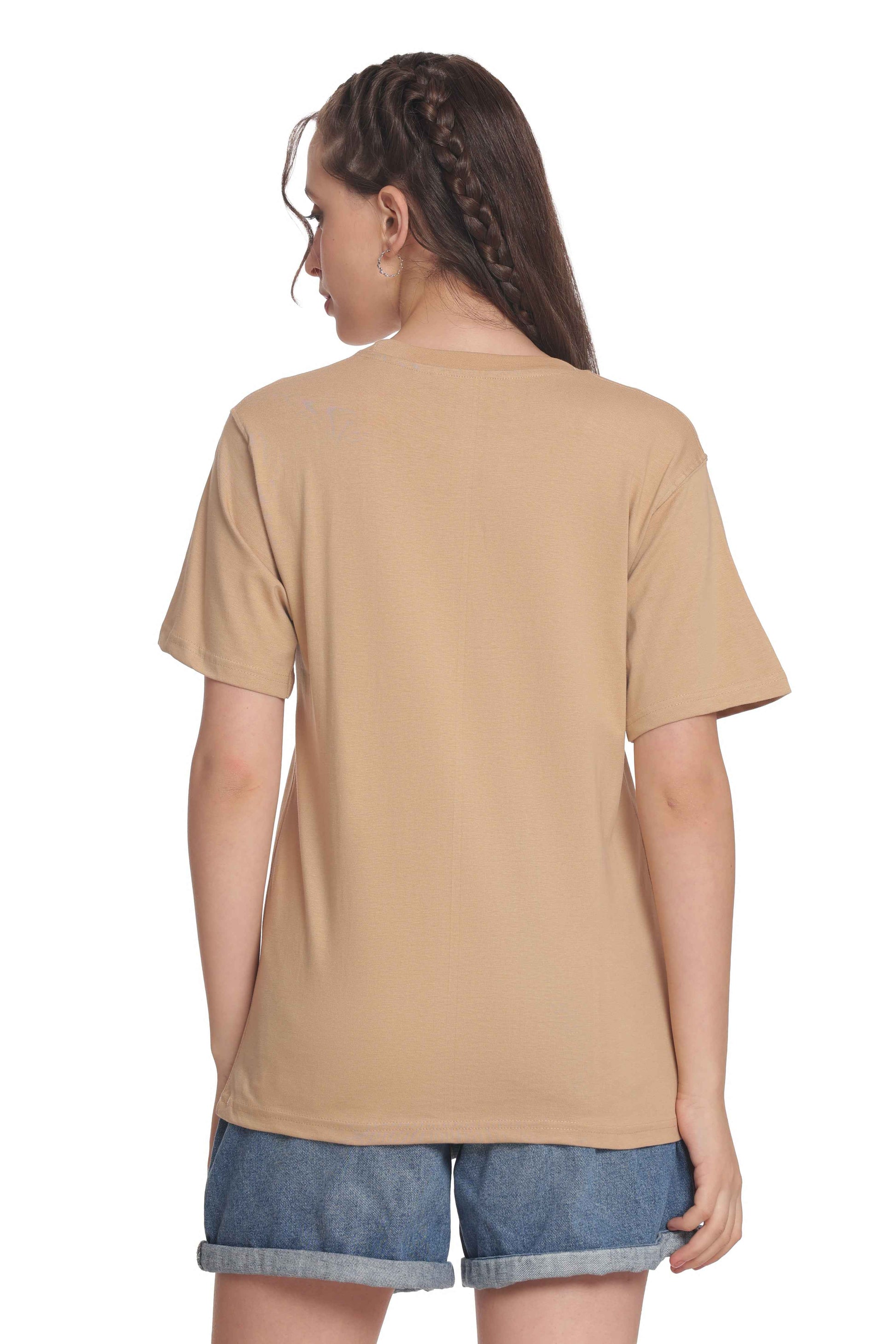 Women’s Solid Round Neck Regular Fit Half Sleeve Cotton T-Shirt
