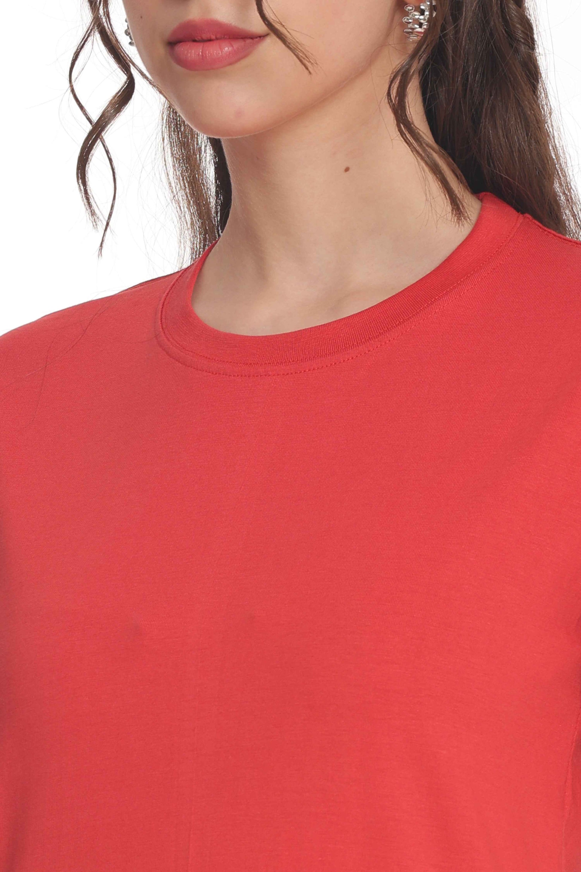 Women’s Solid Round Neck Regular Fit Half Sleeve Cotton T-Shirt