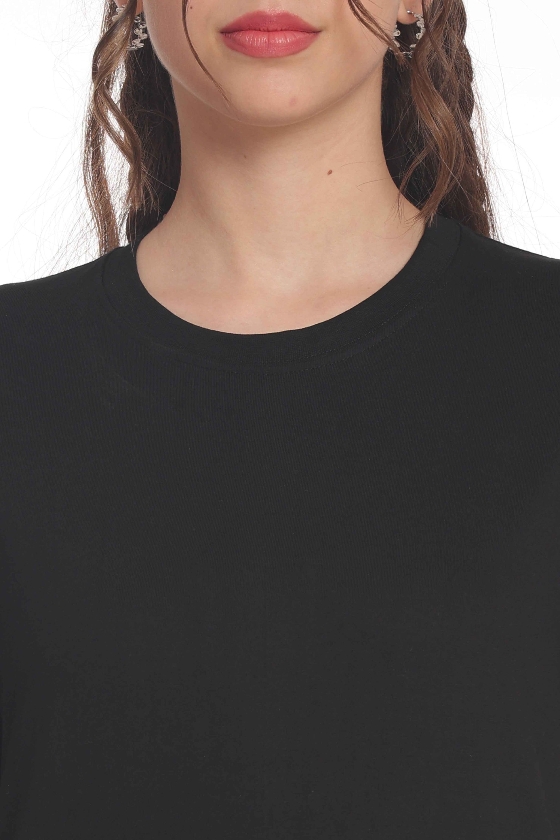 Women’s Solid Round Neck Regular Fit Half Sleeve Cotton T-Shirt