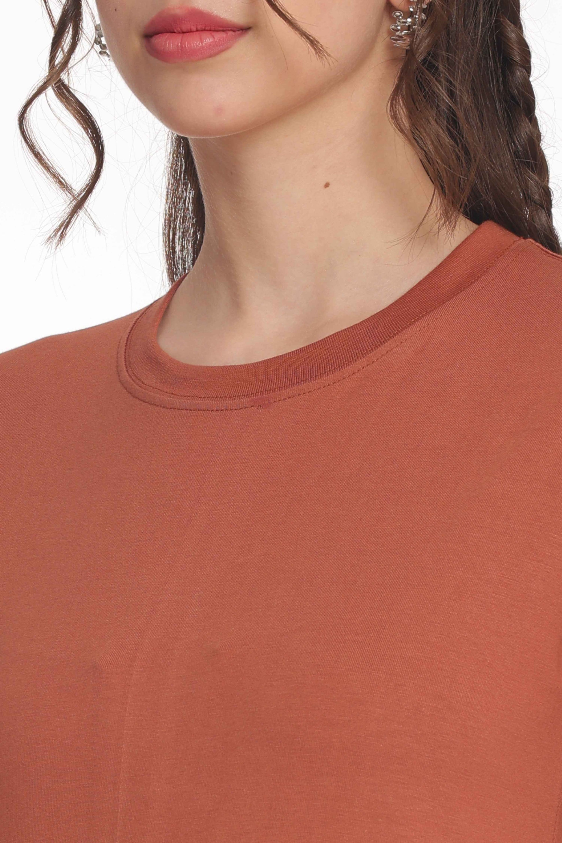 Women’s Solid Round Neck Regular Fit Half Sleeve Cotton T-Shirt