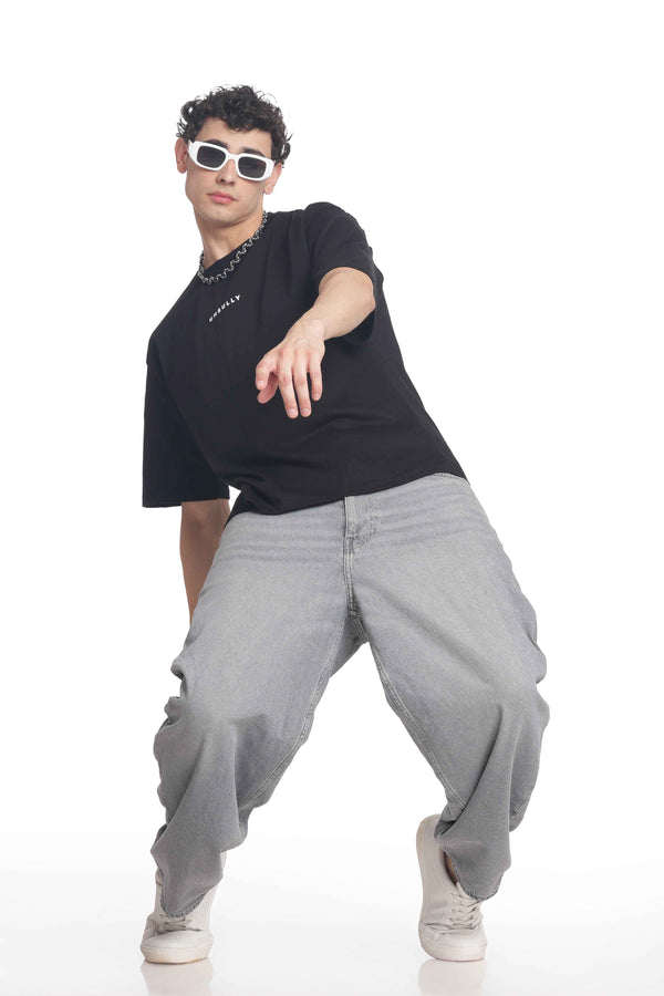 Oversized Baggy Fit Drop Shoulder  Round Neck  T-Shirt for Men | Casual Loose Core Streetwear