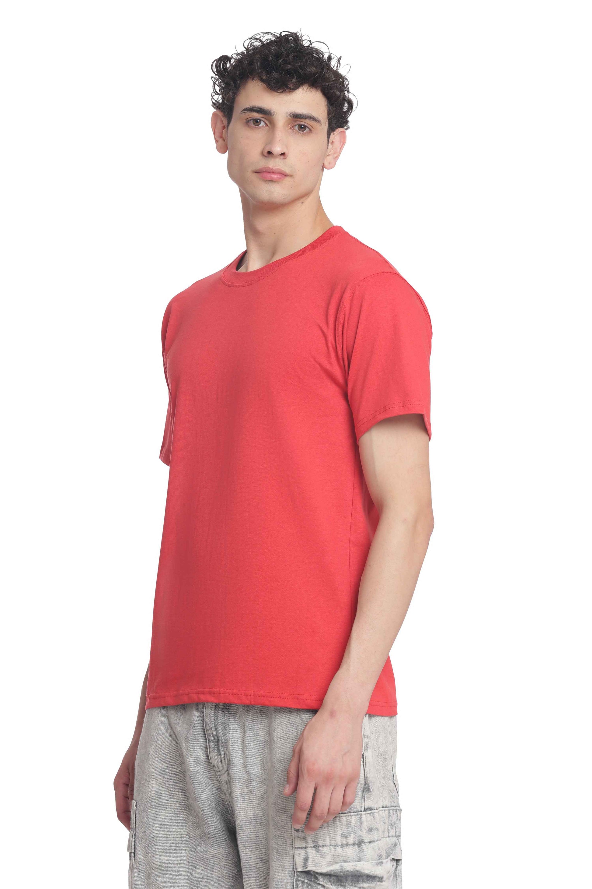 Men’s Cotton Regular Fit Solid Crew Neck T-Shirt