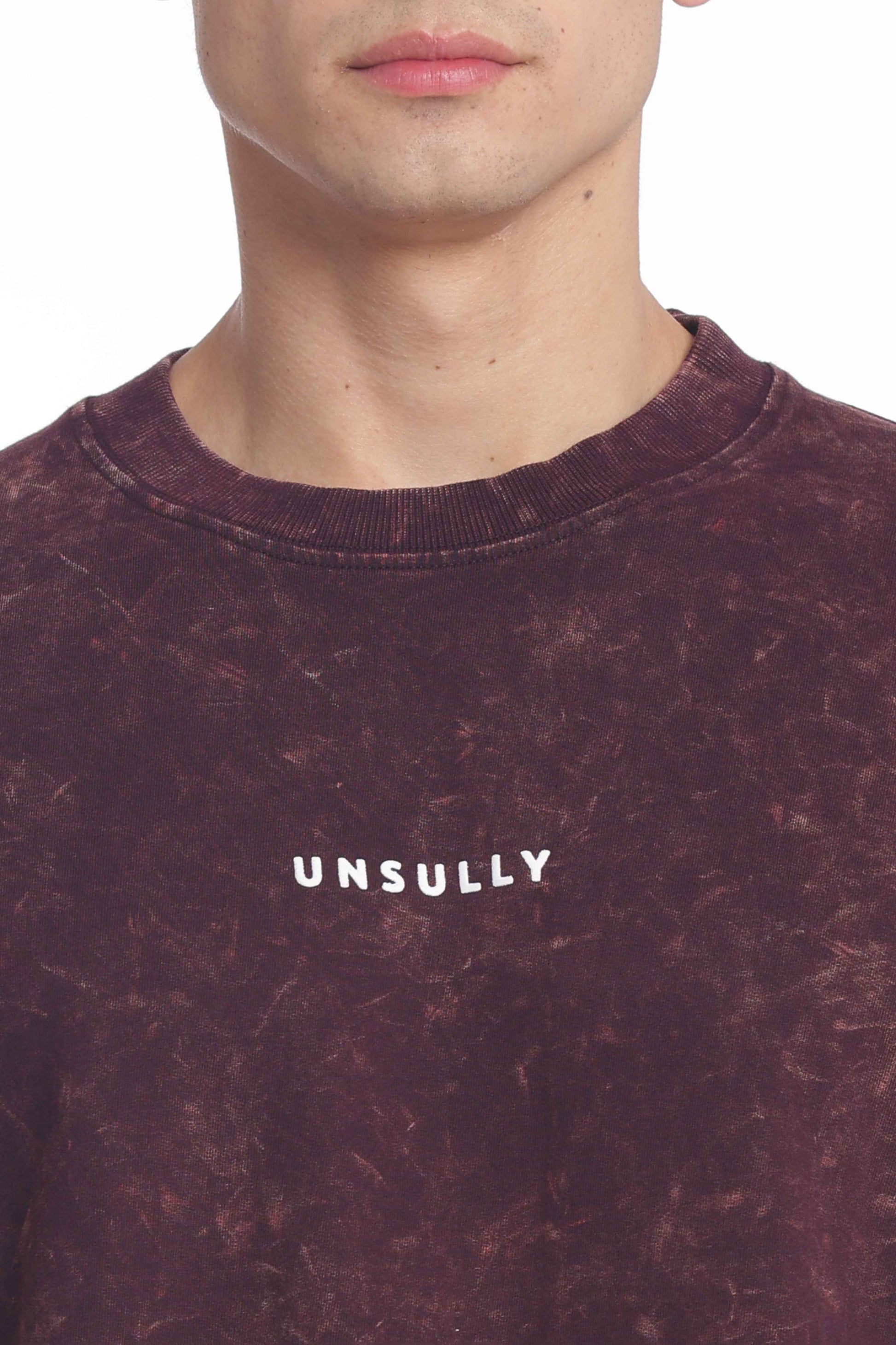 Men’s Oversized Fit Round Neck T-Shirt |  Printed Unisex Drop Shoulder Acid Wash Street Look | Short Sleeve