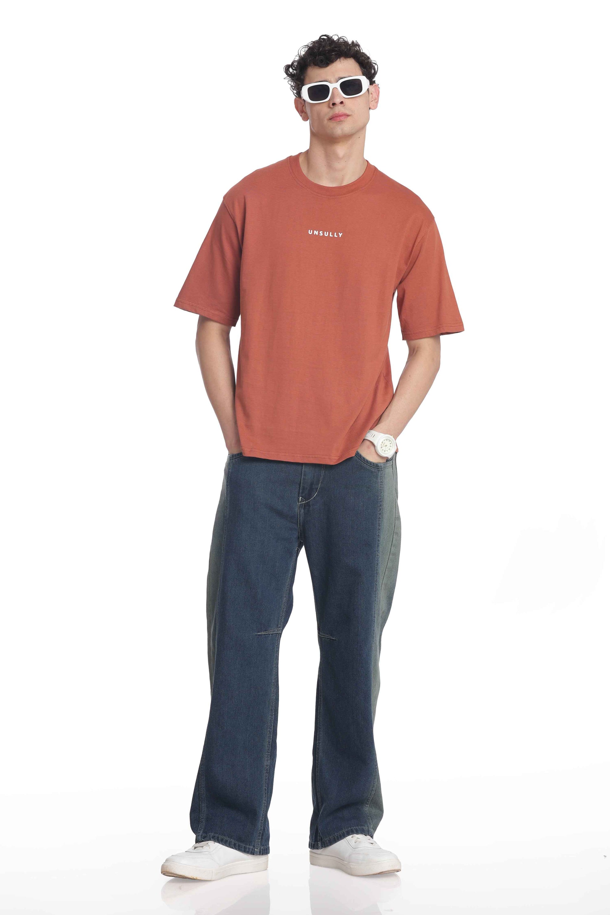 Oversized Baggy Fit Drop Shoulder  Round Neck  T-Shirt for Men | Casual Loose Core Streetwear