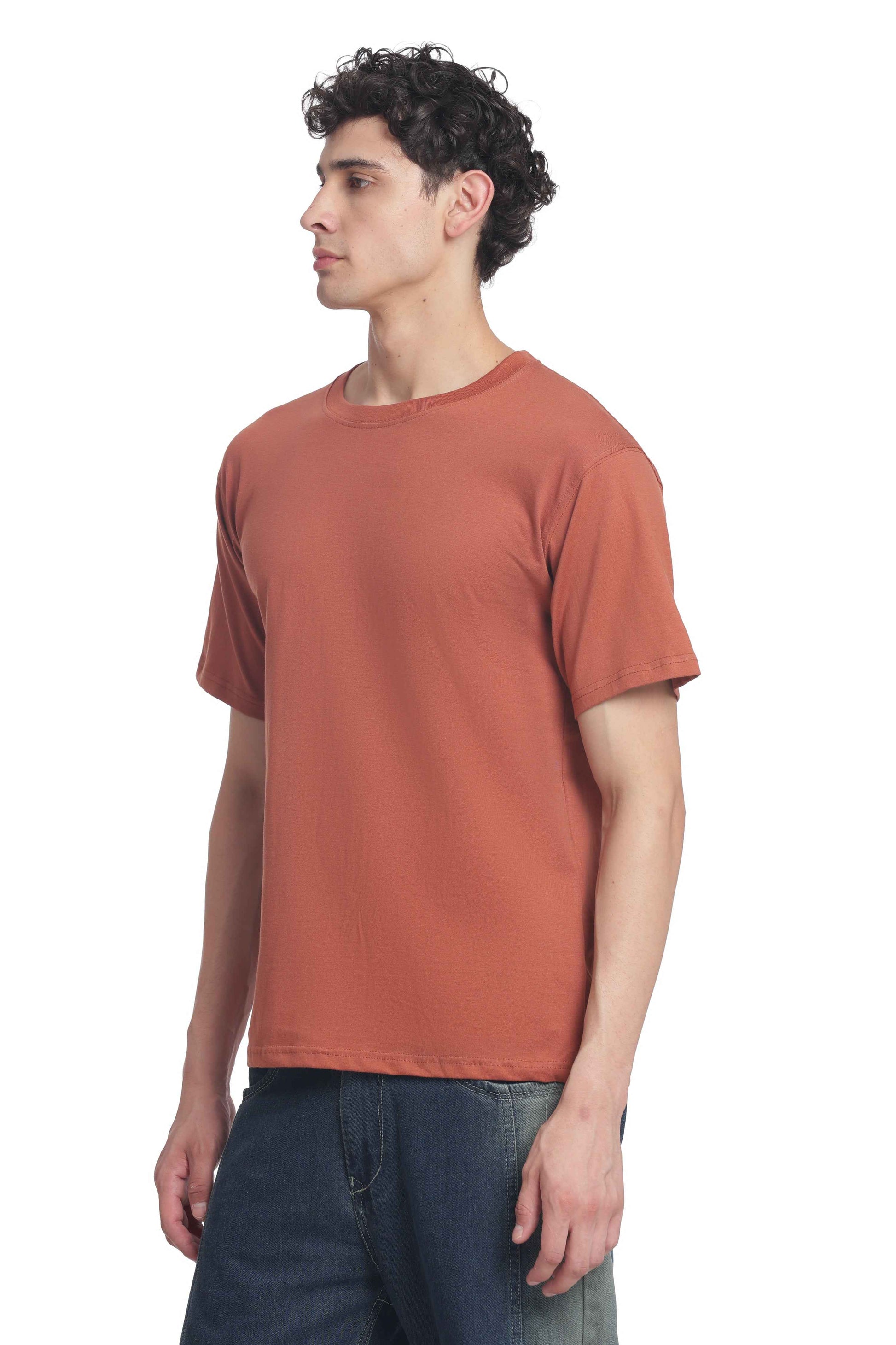 Men’s Cotton Regular Fit Solid Crew Neck T-Shirt