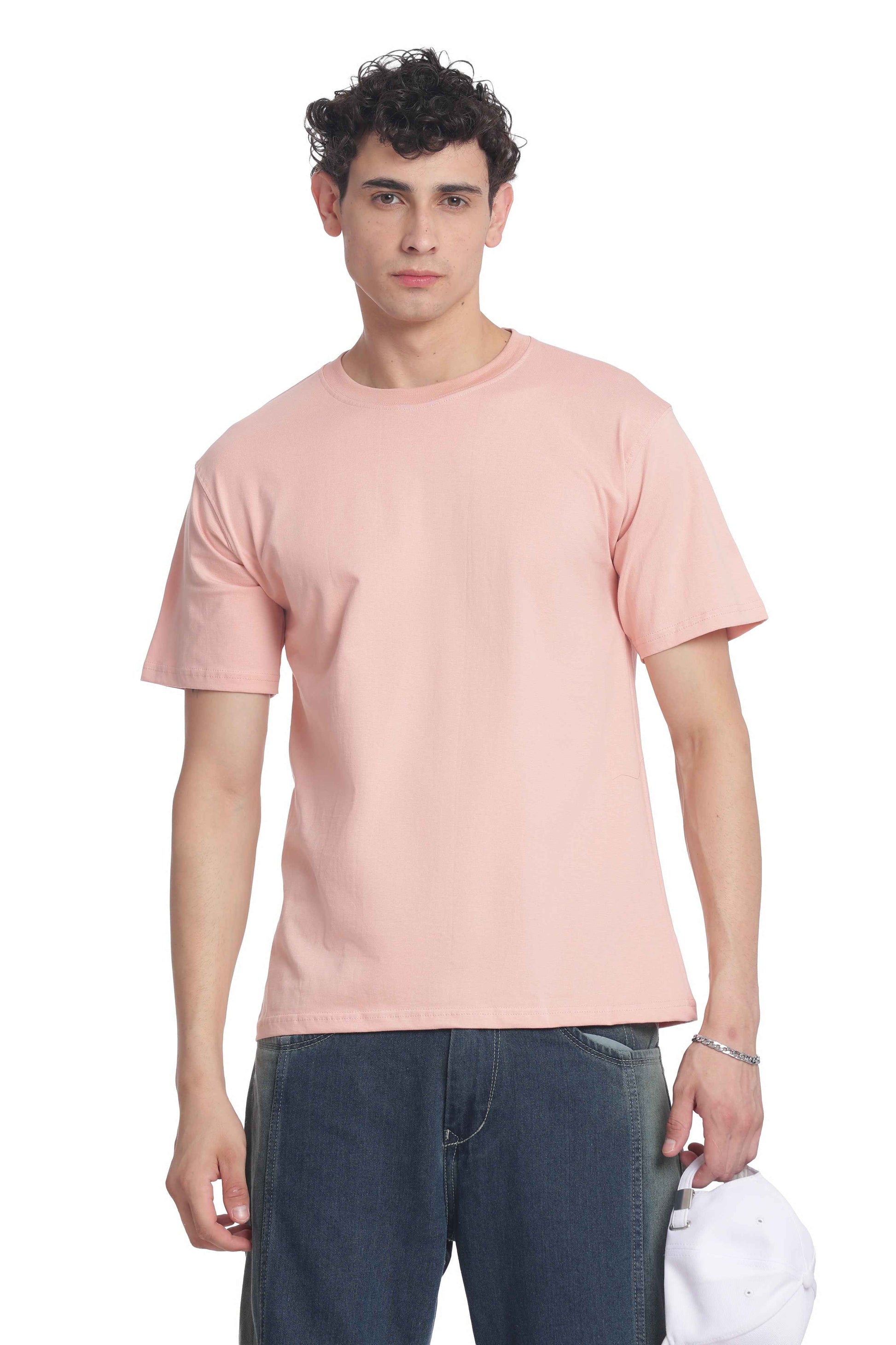 Men’s Cotton Regular Fit Solid Crew Neck T-Shirt
