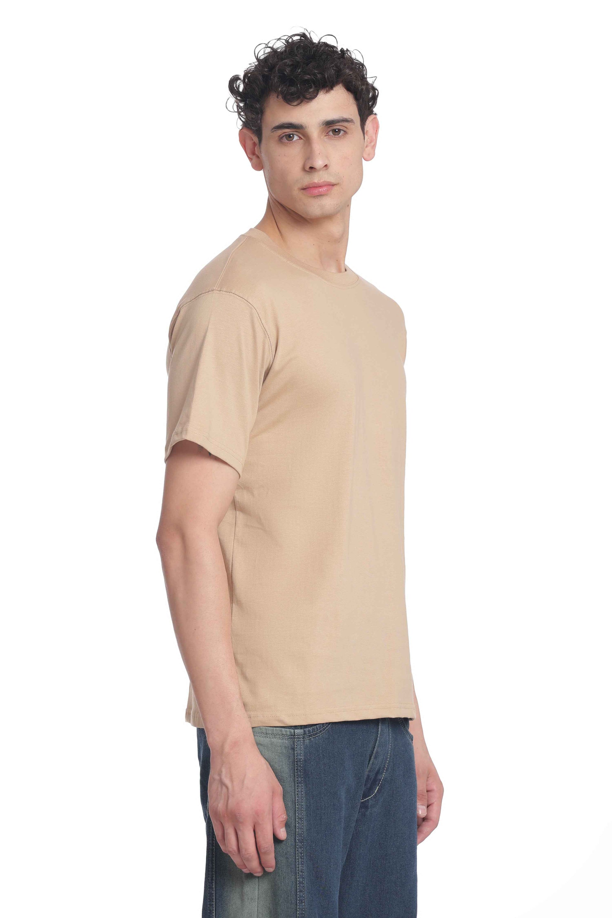 Men’s Cotton Regular Fit Solid Crew Neck T-Shirt