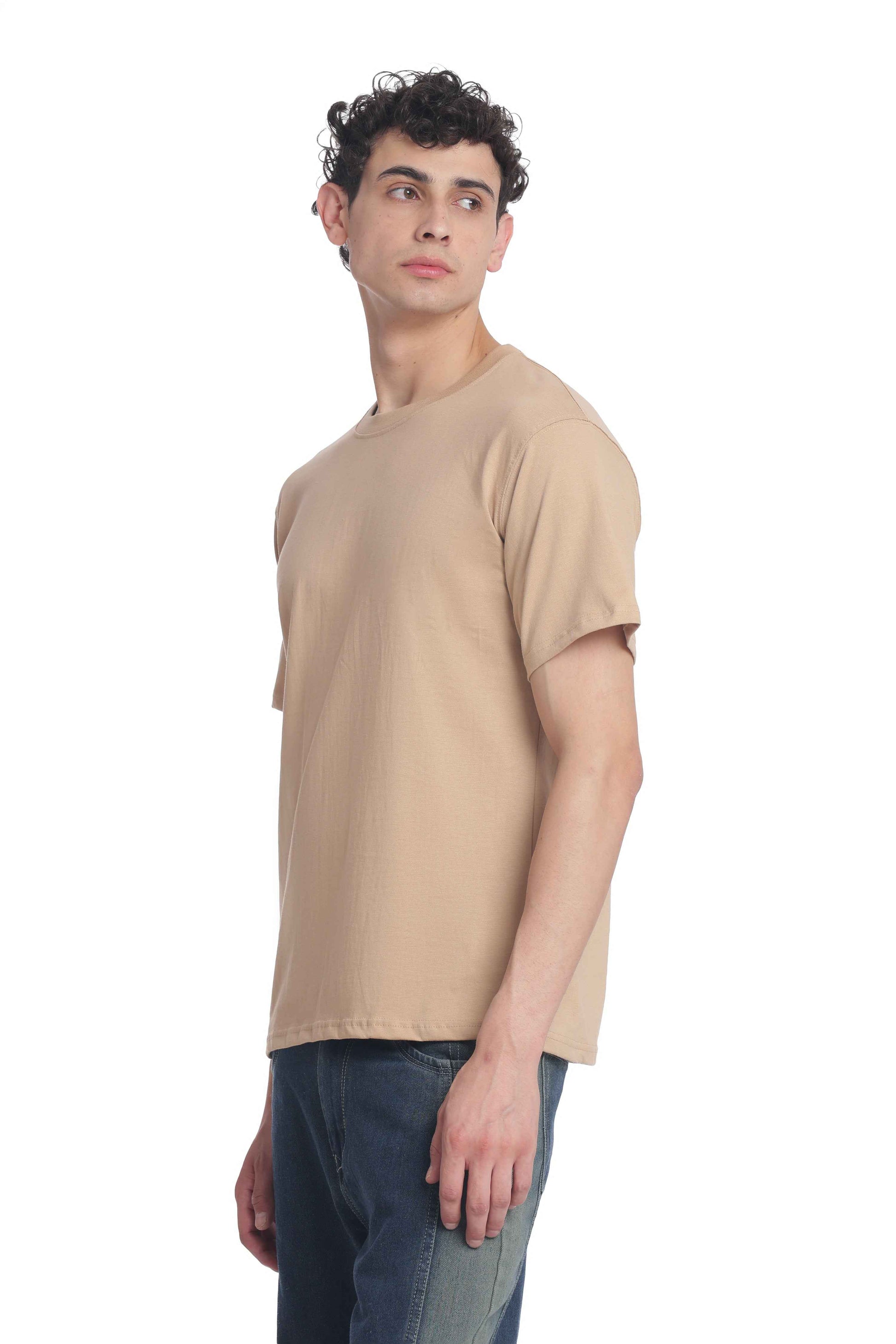 Men’s Cotton Regular Fit Solid Crew Neck T-Shirt
